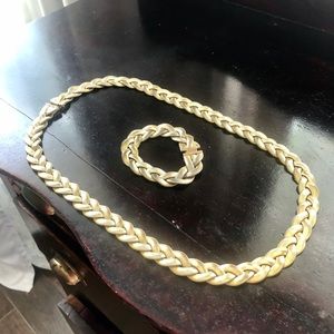 Vintage braided gold chain belt and bracelet set